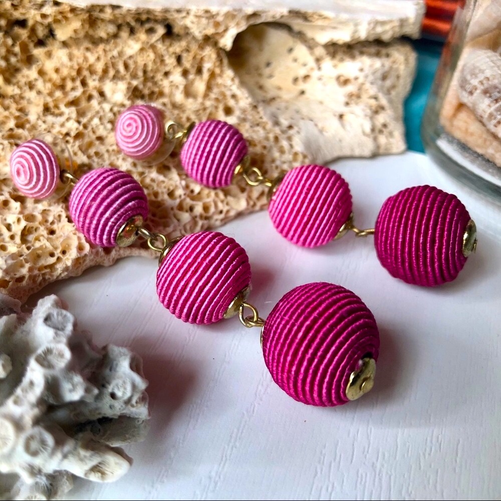 Ombré Boho rose pink degrade oversize drop earring